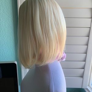 Blond shoulder length wig